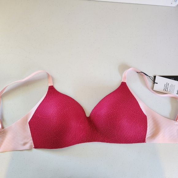 Knix Wing Woman Contour Wireless Bra Wire Free Red Pink New NWT Size 6 34e 34f - Picture 5 of 9
